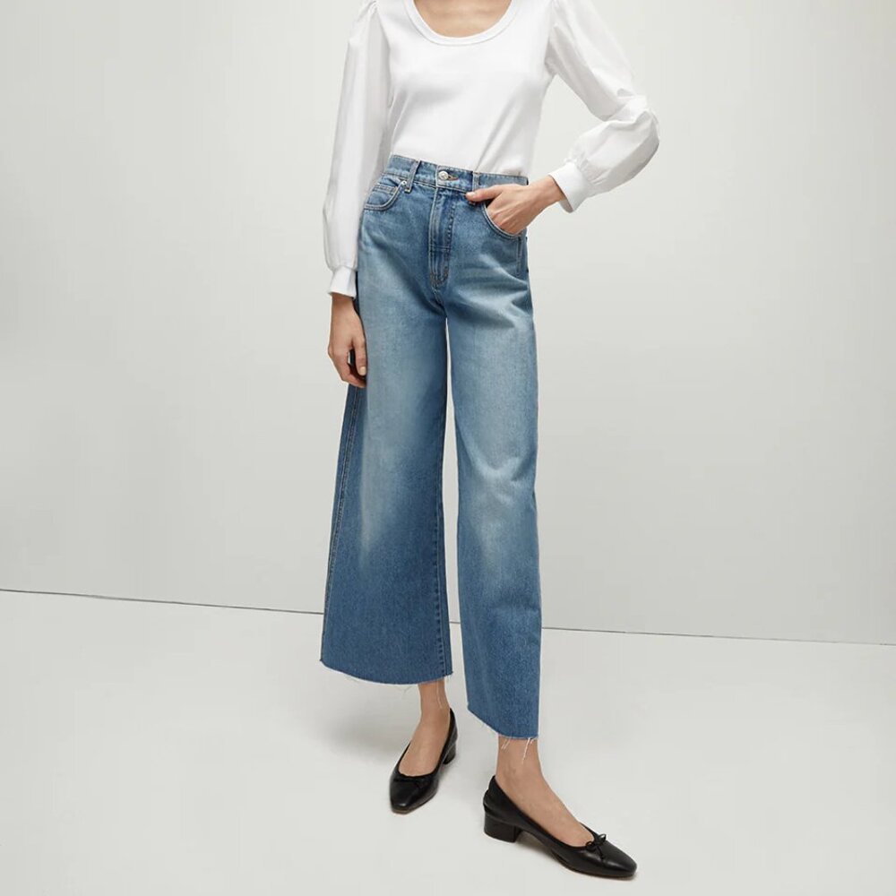 Veronica Beard Light Wash Wide Leg Jeans